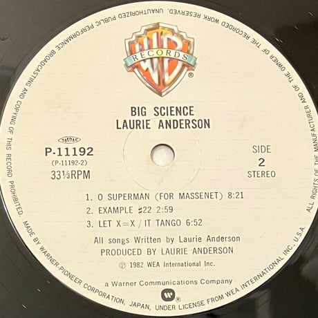 Laurie Anderson - Big Science [LP][Warner Bros. Records] (USED)