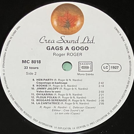 Roger Roger - Gags A Gogo [LP][Crea Sound Ltd.] (USED)