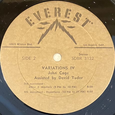 John Cage With David Tudor - Variations IV [LP][Everest] (USED)