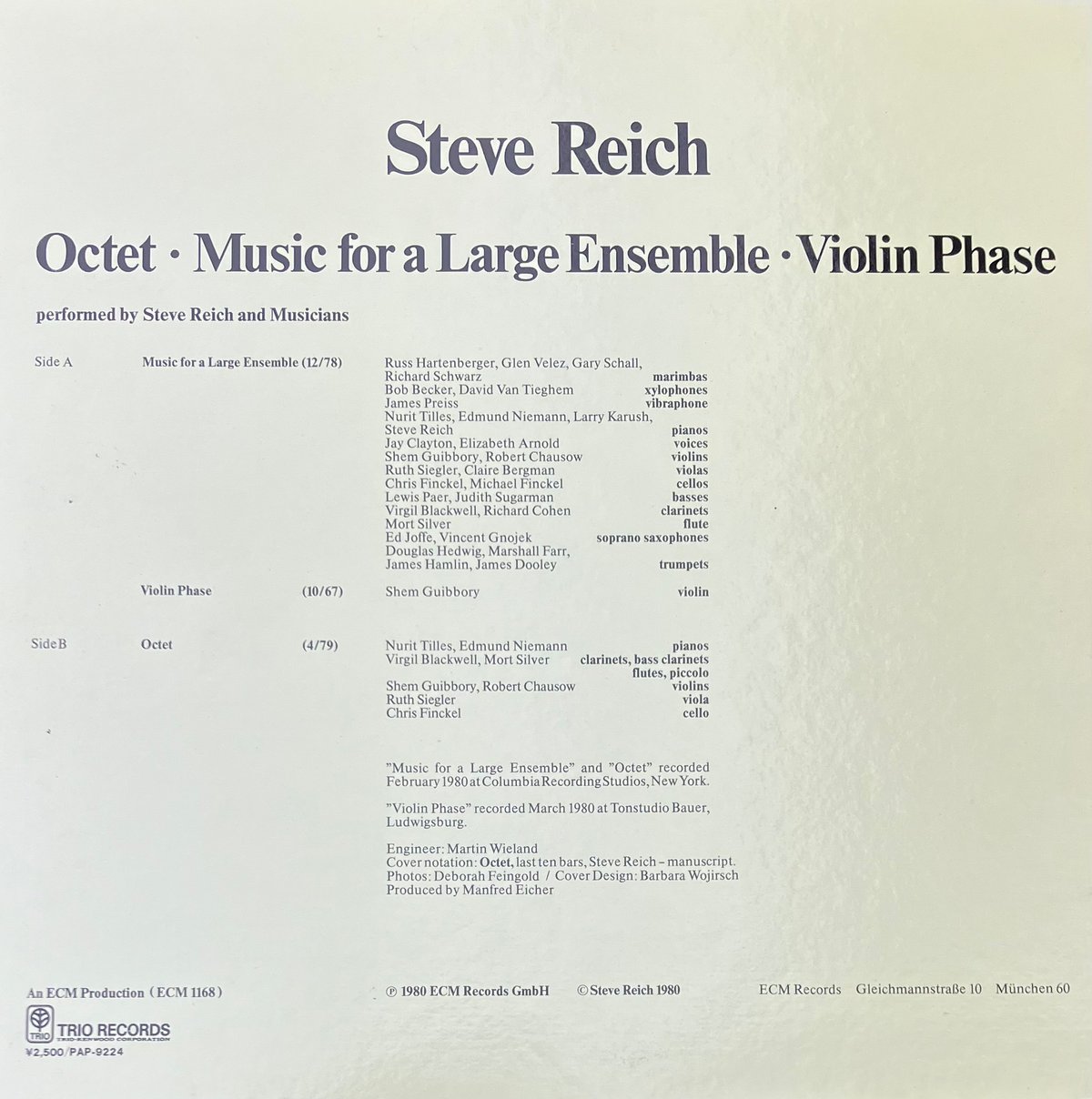 Steve Reich - Octet Music For A Large Ensemble