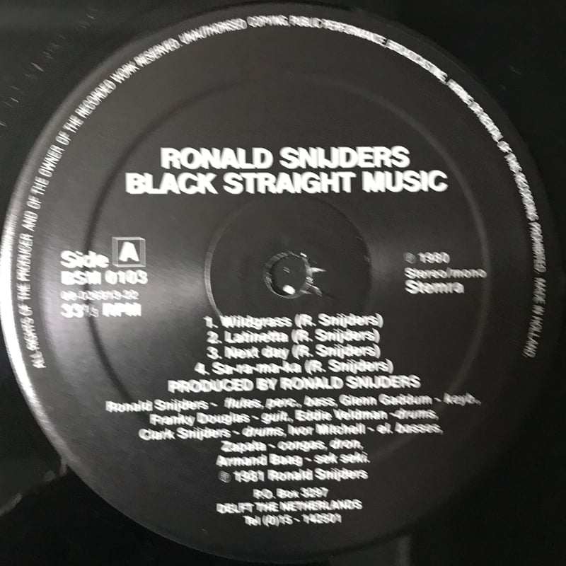 Ronald Snijders - Black Straight Music [LP][Bla