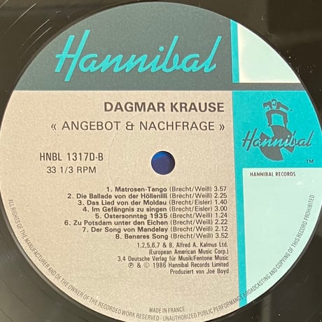 Dagmar Krause - Angebot & Nachfrage (Lieder Von Brecht / Weill & Eisler) [LP] (USED)