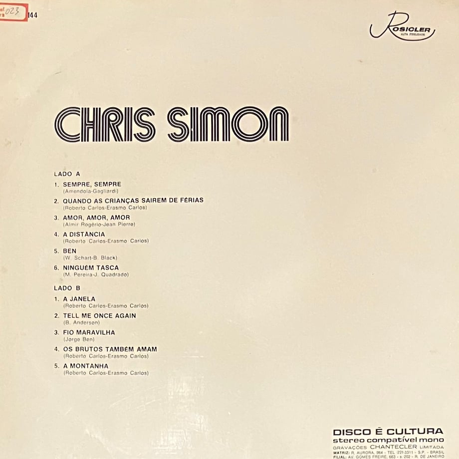 Chris Simon - Chris Simon [LP][Rosicler] (USED)...