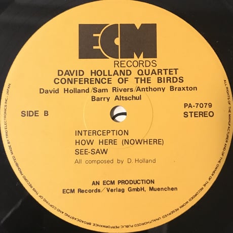 David Holland Quartet - Conference Of The Birds [LP][ECM]