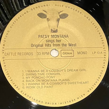 Patsy Montana - Patsy Montana Sings Her Original Hits From The West [LP][Cattle Records] (USED)