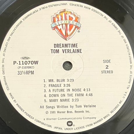 Tom Verlaine - Dreamtime [LP][Warner Bros. Records] (USED)