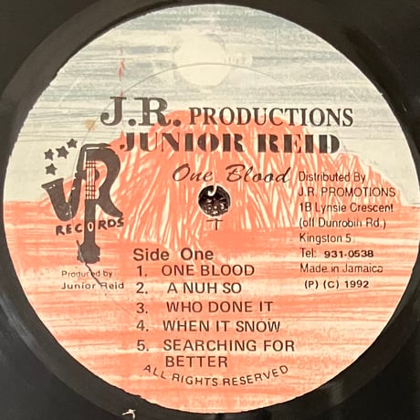 Junior Reid - One Blood [LP][J.R. Productions] (USED)