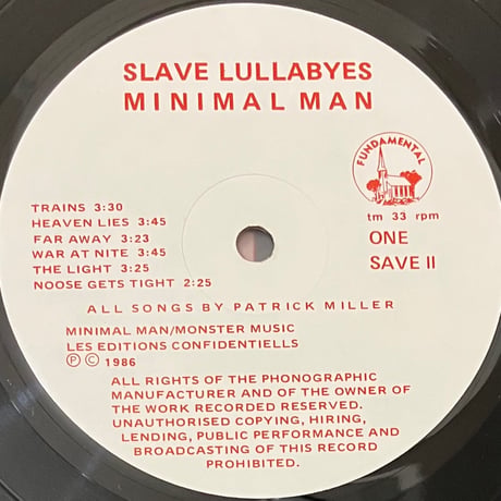 Minimal Man - Slave Lullabyes [LP][Play It Again Sam Records] (USED)