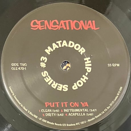 Sensational - Beat, Rhymes & Styles [12][Matador] (USED)