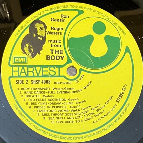 Ron Geesin & Roger Waters - Music From The Body [LP][Harvest] (USED)