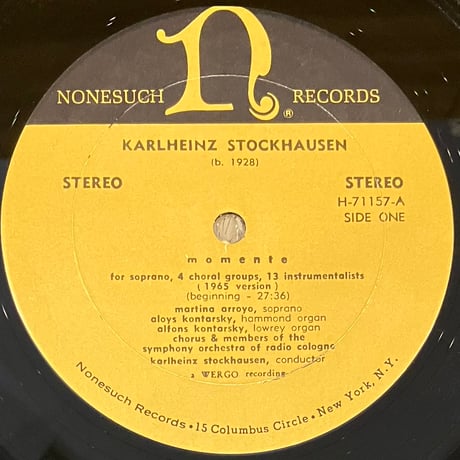 Karlheinz Stockhausen - Momente (1965 Version) [LP][Nonesuch] (USED)