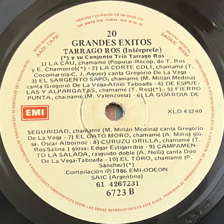 Tarrago Ros - 20 Grandes Exitos [LP][EMI] (USED)