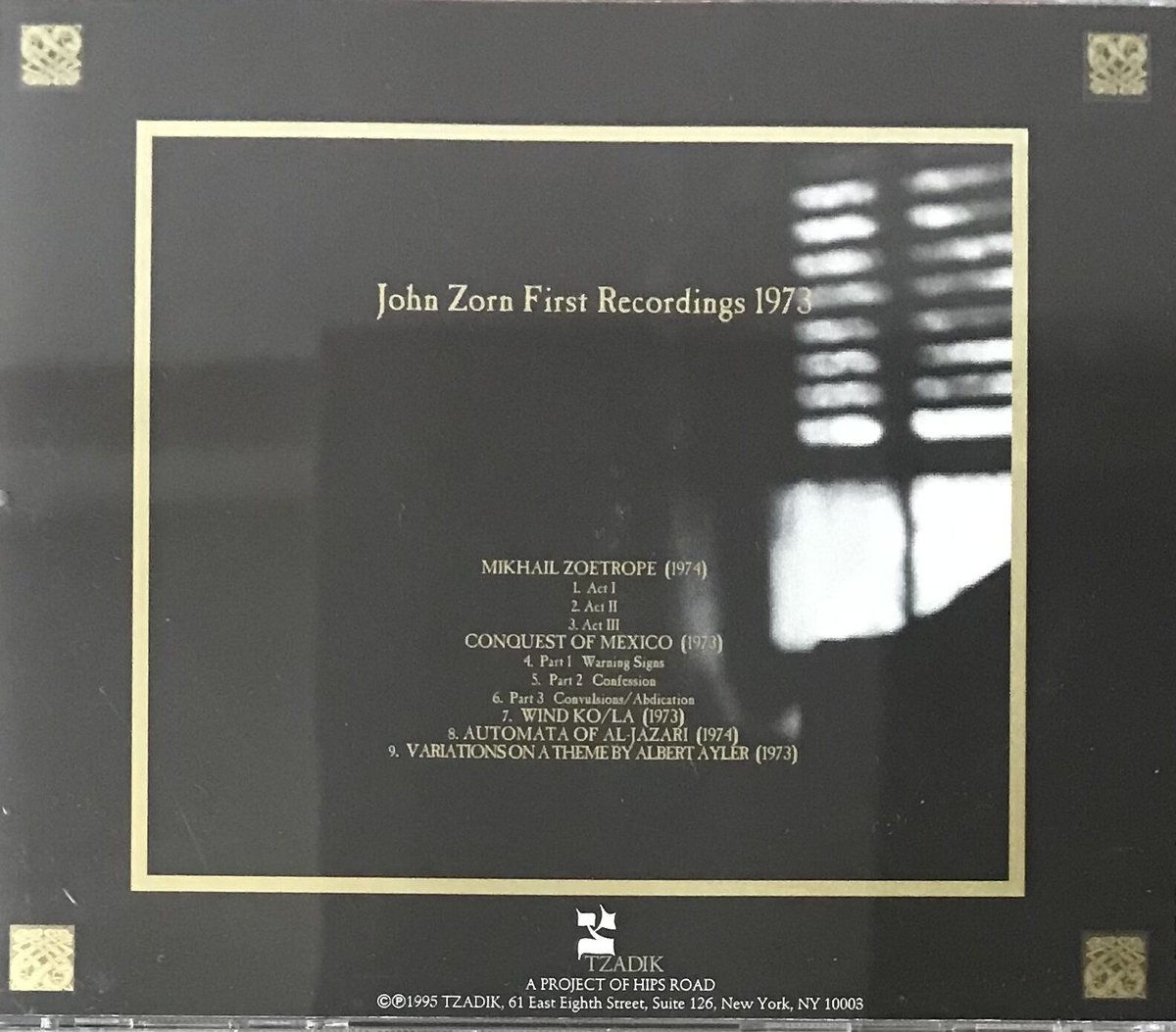 John Zorn - First Recordings 1973 [CD][Tzadik]