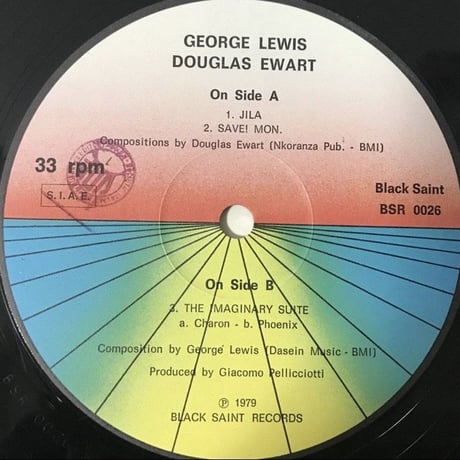 George Lewis / Douglas Ewart - Jila - Save ! Mon. - The Imaginary Suite [LP][Black Saint]