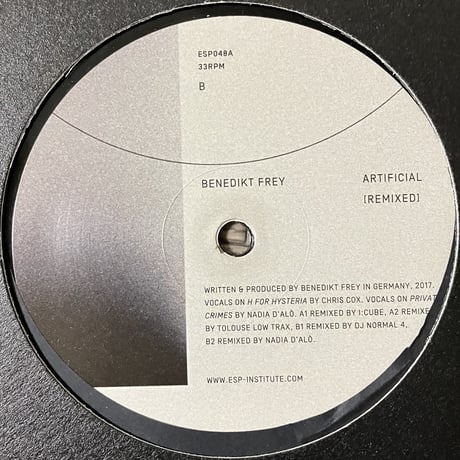 Benedikt Frey - Artificial (Remixed) [12][ESP Institute] (USED)