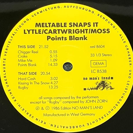 Meltable Snaps It - Points Blank [LP][No Man's Land] (USED)