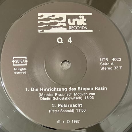 Q4 - Stepan Rasin [LP][Unit Records] (USED)