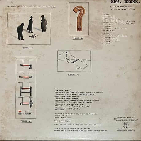 John Greaves, Peter Blegvad, Lisa Herman - Kew. Rhone. [LP][Virgin] (USED)