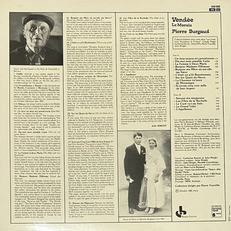 Pierre Burgaud - Vendee/Le Marais [LP][Ocora] (USED)