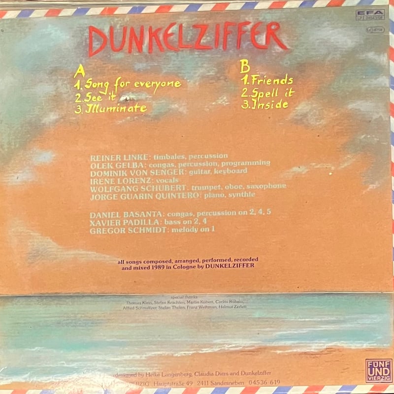 洋楽 Dunkelziffer - Songs For Everyone Dunkelziffer - Songs For Everyone [LP][FunfUndV