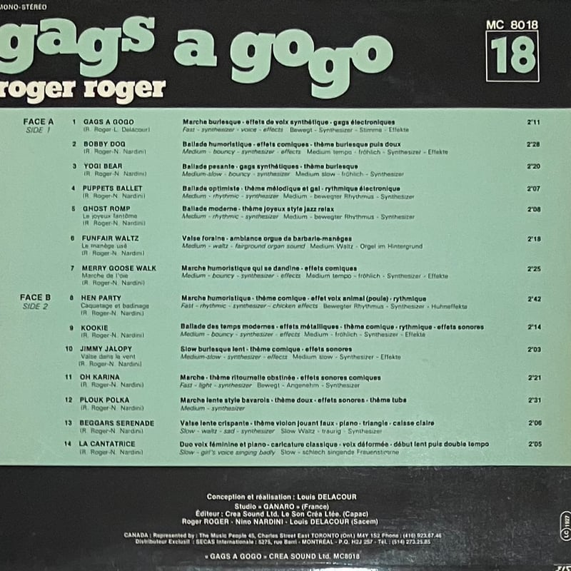 Roger Roger - Gags A Gogo [LP][Crea Sound Ltd.]