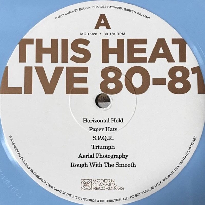 This Heat Live レコード This Heat - Live 80/81 [LP][Modern Classics Rec