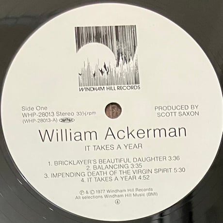 William Ackerman - It Takes A Year [LP][Windham Hill Records] (USED)