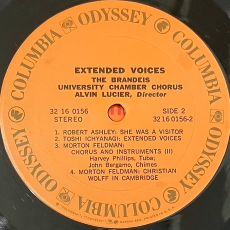 The Brandeis University Chamber Chorus, Alvin Lucier - Extended Voices [LP][Odyssey] (USED)