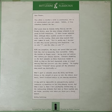 Ashley Hutchings - Rattlebone & Ploughjack [LP][Island Records] (USED)