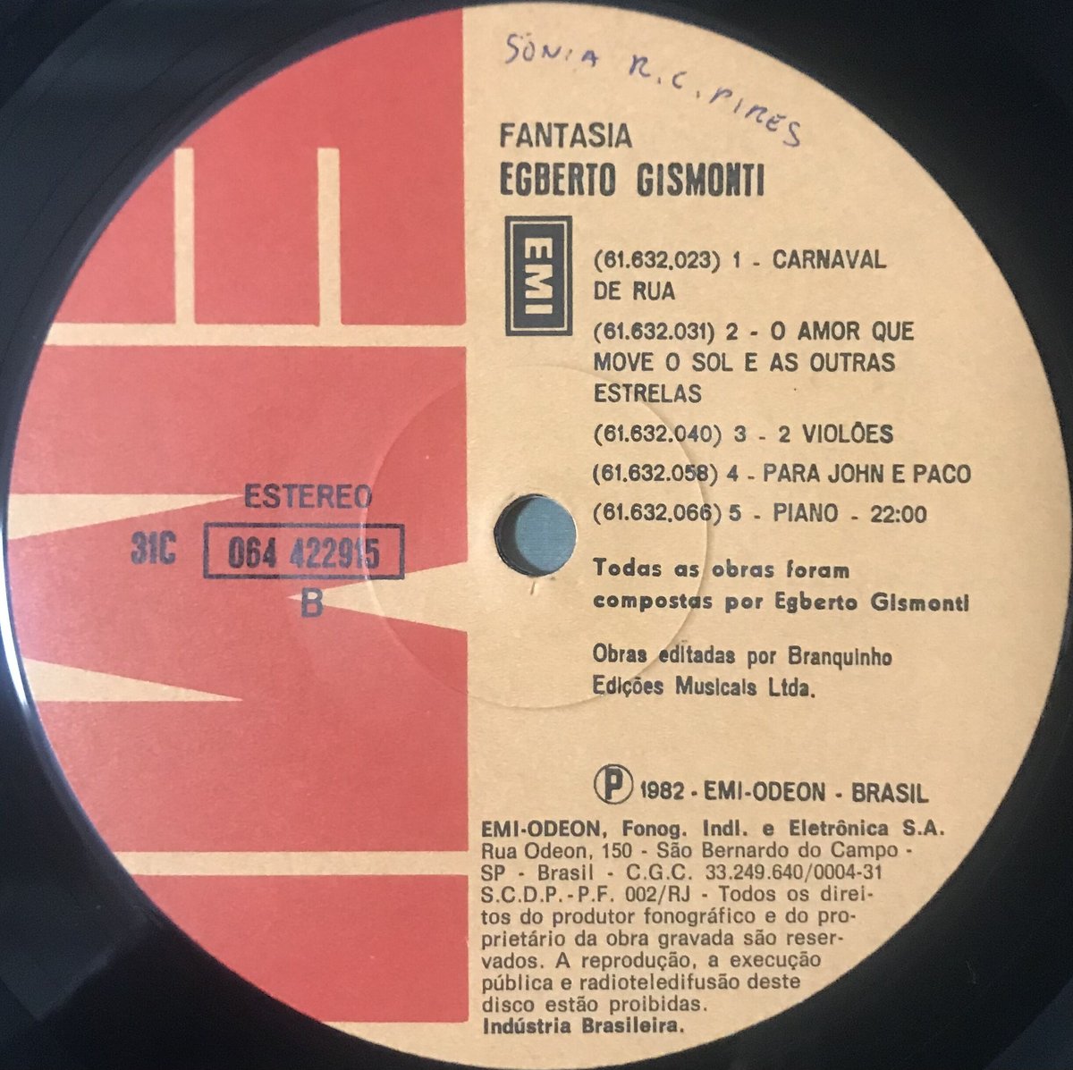 【廃盤LP】Egberto Gismonti / Fantasia