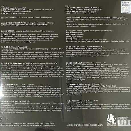 Roberto Musci Giovanni Venosta Massimo Mariani - Losing The Orthodox Path [LP][Soave] (USED)