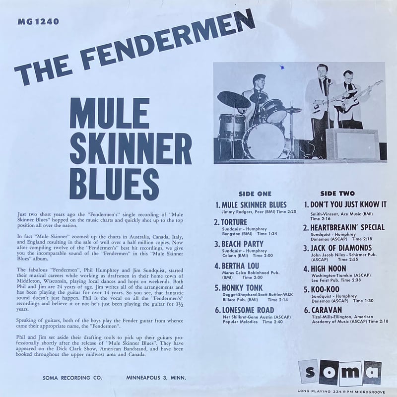 The Fendermen - Mule Skinner Blues [LP][Soma] (