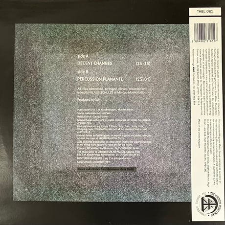 Klaus Schulze - Miditerranean Pads [LP][Thunderbolt] (USED)