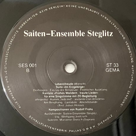 Das Saiten-Ensemble Steglitz Leitung: Wolfgang Jentzsch Rudolf Frohs - Kompositionen 〜