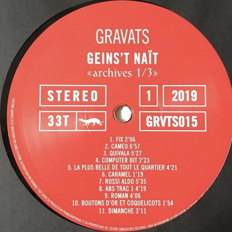 Geins't Nait - Archives 1/3 [LP][Editions Gravats]