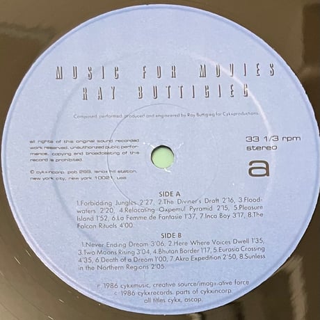 Ray Buttigieg - Music For Movies [LP][Cykxrecords] (USED)