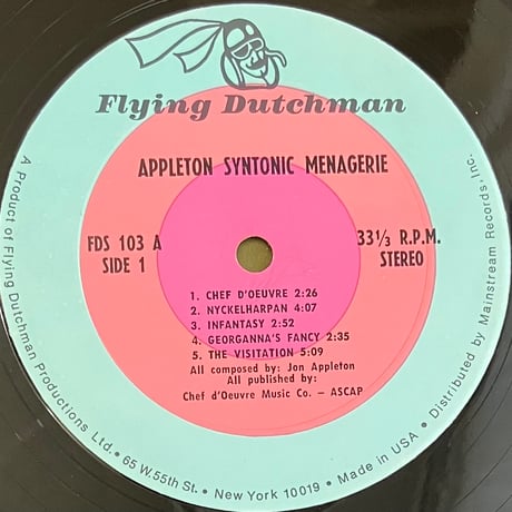 Appleton - Appleton Syntonic Menagerie [LP][Flying Dutchman] (USED)