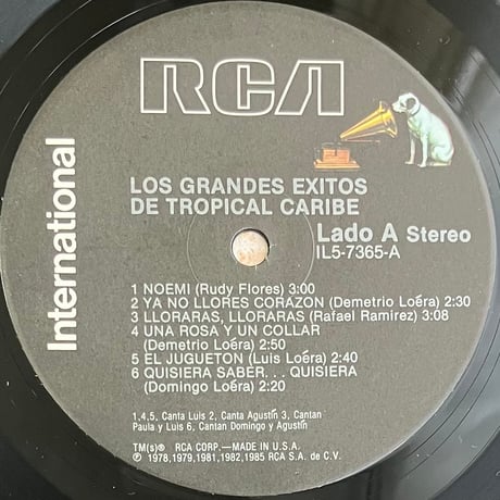 Tropical Caribe - Los Grandes Exitos De Tropical Caribe [LP][RCA International] (USED)