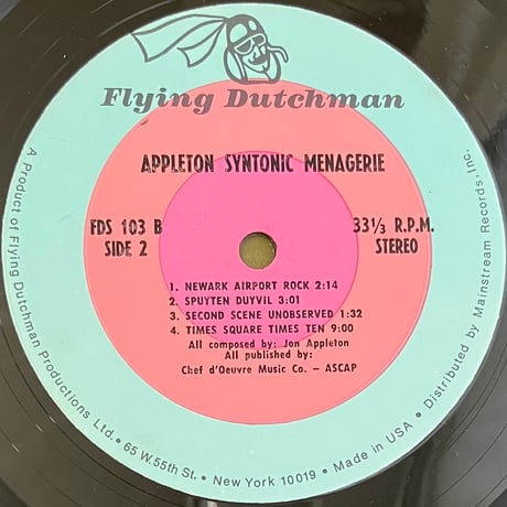 Appleton - Appleton Syntonic Menagerie [LP][Flying Dutchman] (USED)