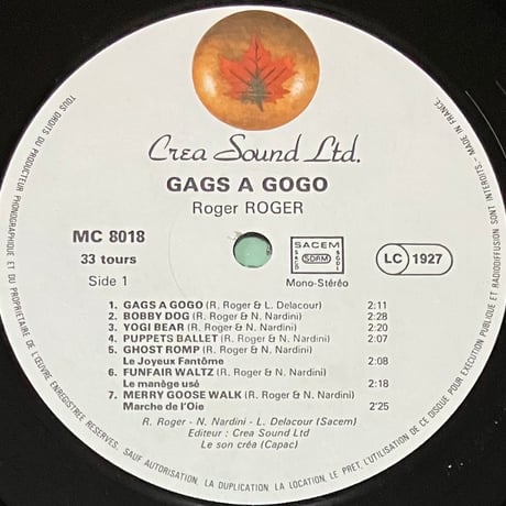 Roger Roger - Gags A Gogo [LP][Crea Sound Ltd.] (USED)
