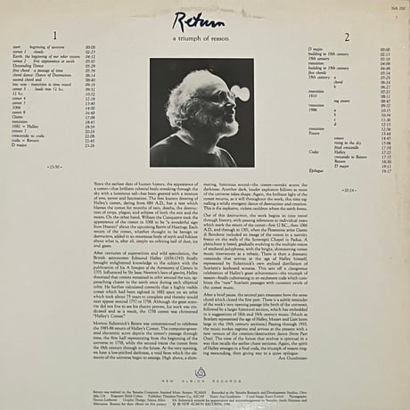 Morton Subotnick - Return [LP][New Albion] (USED)