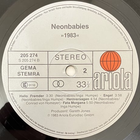 Neonbabies - 1983 [LP][Ariola] (USED)