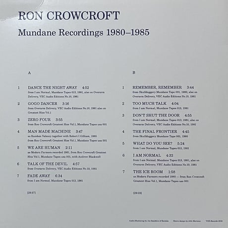 Ron Crowcroft - Mundane Recordings 1980-1985 [LP][Vinyl-on-demand] (USED)