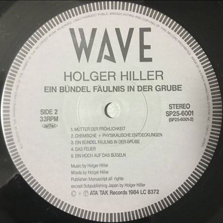 Holger Hiller - Ein Bündel Fäulnis In Der Grube [LP][Wave]