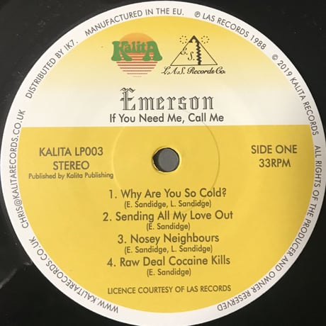 Emerson - If You Need Me, Call Me [LP][Kalita Records]