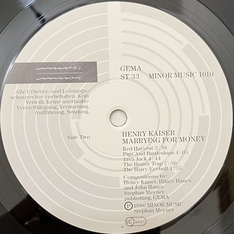 Henry Kaiser - Marrying For Money [LP][Minor Music] (USED)