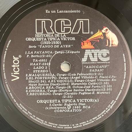 Orquesta Tipica Victor - Historia De La Orquesta Tipica Victor (1925-1930) [LP] (USED)