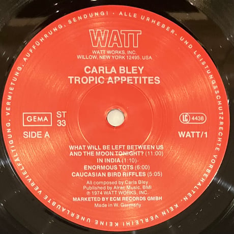 Carla Bley - Tropic Appetites [LP][WATT] (USED)