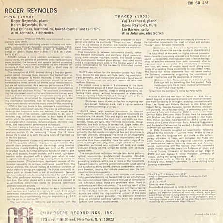 Roger Reynolds - Electronic/Instrumental Music [LP][Composers Recordings Inc. (CRI)] (USED)