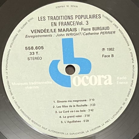 Pierre Burgaud - Vendee/Le Marais [LP][Ocora] (USED)